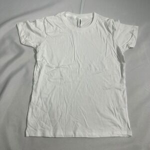 NWT Royal Apparel Cotton T-Shirt Youth M (10) White Basic Crew Neck Made in USA